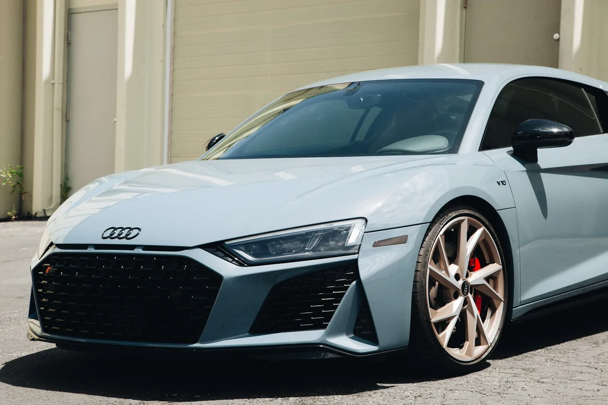 Glossy Audi R8 with deep reflective paint after ceramic coating at FRQNCY